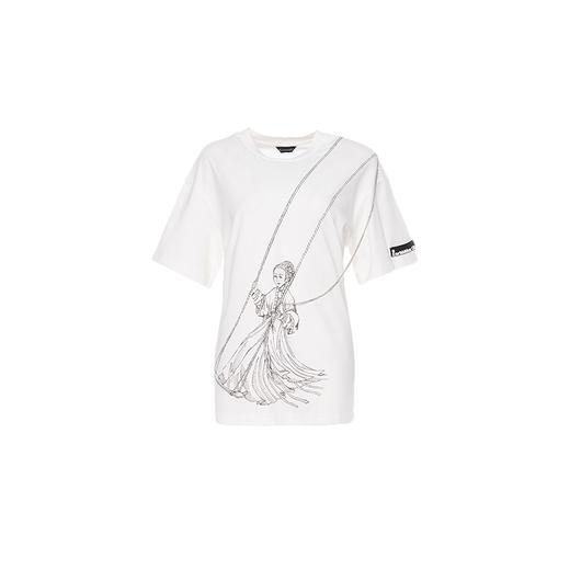 雍正十二月行乐图荡秋千印花链条T恤 商品图0