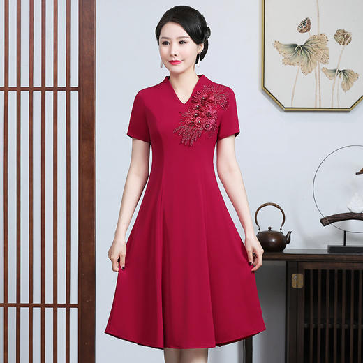 JC-JY5051喜婆婆婚宴装婚礼服裙女年轻款宴会大码洋气结婚连衣裙 商品图1