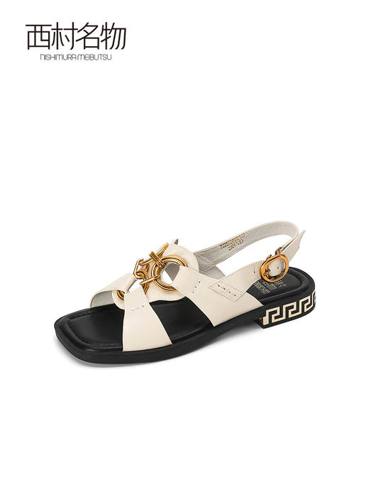 西村名物2022夏季新款舒适百搭凉鞋女简约潮流平底休闲凉鞋T22BG24661 商品图2