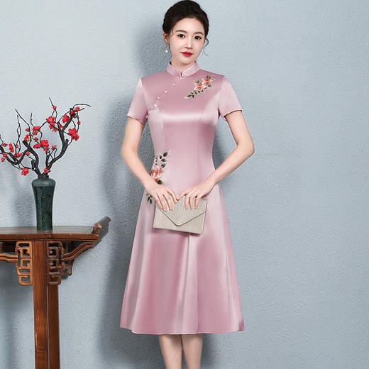 国韵优雅，婚礼复古旗袍结婚妈妈装年轻丈母娘敬酒礼服 HT-N-E253-9337 商品图3