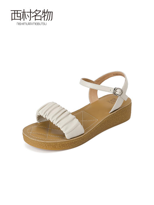 西村名物女鞋2022年夏季新款女气质优雅时尚休闲一字带凉鞋T23BG24948 商品图3