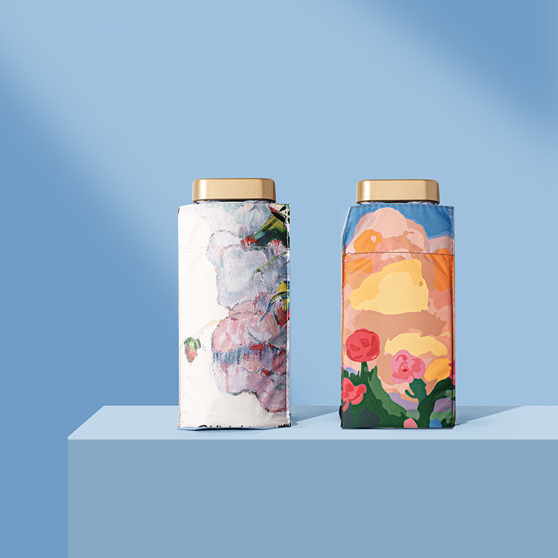 【至薄至轻 掌心之物 】六折伞超轻迷你油画伞 钛金遮阳防晒 口袋防紫外线晴雨伞 小巧便携折叠伞