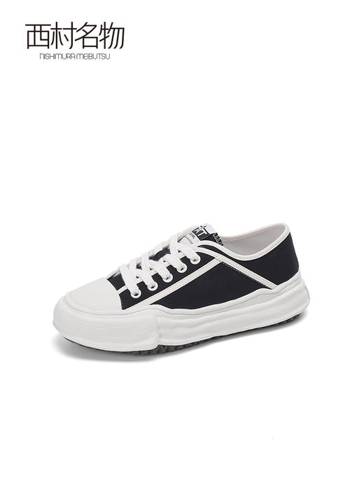 西村名物溶解鞋ins潮2022春夏新款帆布鞋百搭板鞋女小众厚底T22AM11201 商品图4