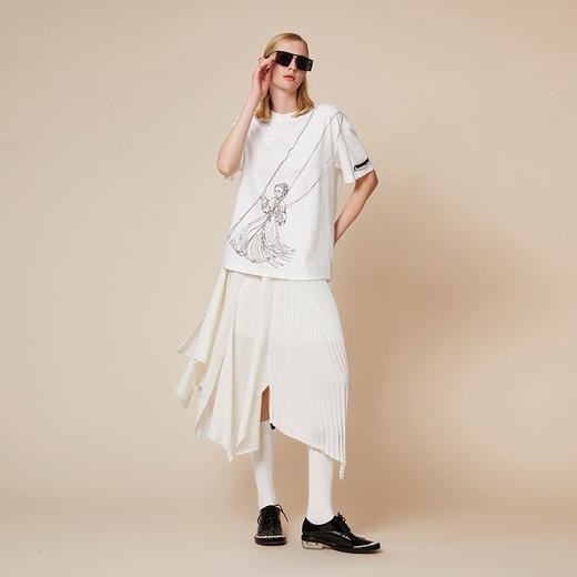 雍正十二月行乐图荡秋千印花链条T恤 商品图2