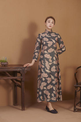 【漫物记】丝棉祥云平肩九分袖A版改良旗袍