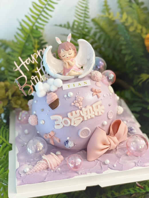 安妮宝贝可爱球型蛋糕，球形蛋糕部分装饰会随机调整，请提前24小时以上预定 商品图1