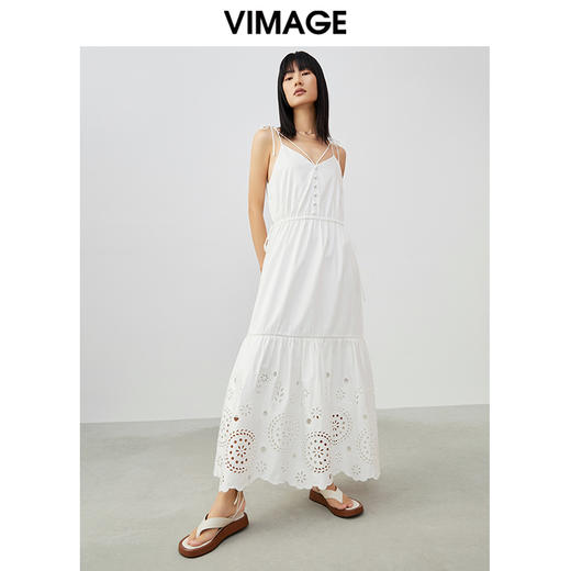 VIMAGE/纬漫纪夏季新款简约吊带连衣裙V1707368 商品图2