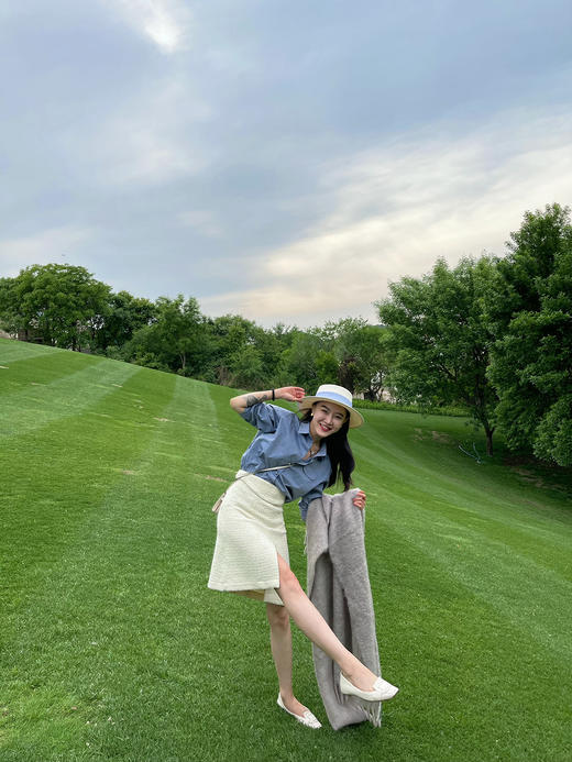 复古度假小香风抹胸和高腰开叉半裙 商品图2