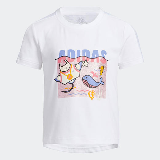 小阿迪2022夏新款女童运动时尚短袖两件套装HT5828 商品图1