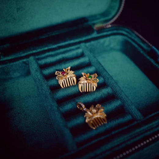 龢盒原创 倾城两相欢 牡丹花小梳子耳钉/吊坠 项链 商品图1