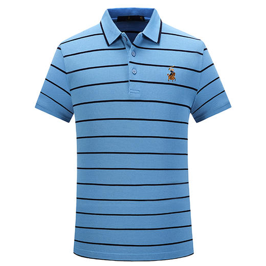 MD名盾黑科技NH3液氨纯棉条纹短袖商务休闲男士夏季Polo衫T恤 商品图4