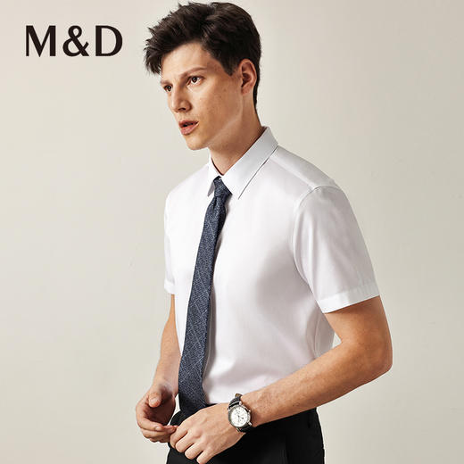 【DP免烫】MD名盾衬衫短袖夏季易打理纯棉宽松行政商务正装衬衣 商品图1