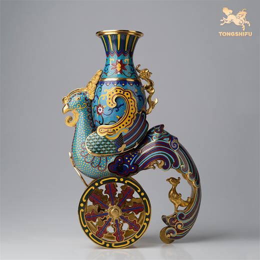 铜师傅 全铜摆件《天鸡尊（景泰蓝）》家居饰品 铜工艺品 摆件 商品图3