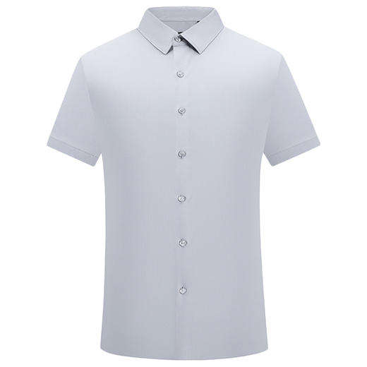 M＆D/名盾防水防污防潮商务休闲衬衫男短袖薄款纯色方领垂感衬衣 商品图4