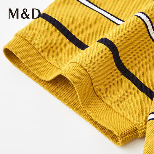 MD名盾黑科技NH3液氨百搭黄色条纹短袖翻领男士纯棉休闲Polo衫 商品图2