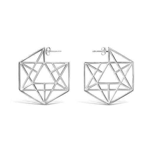 订购8周到｜I Am Rock-Da Vinci-达芬奇 六边形 耳环（银色）［澳大利亚设计师］ 商品图1