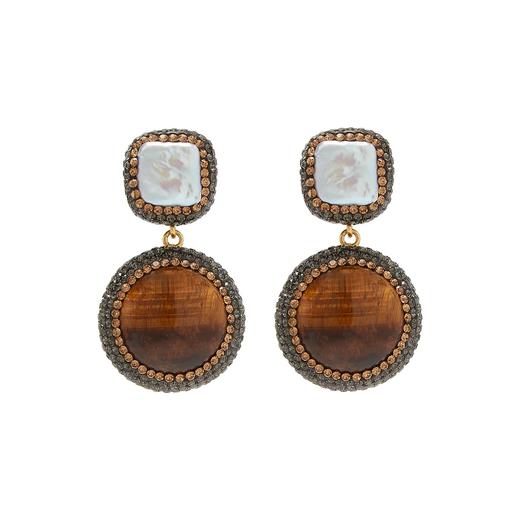 北京仓｜SORU-Tigers Eye-虎眼石 巴洛克珍珠 耳环［英国设计师］ 商品图3