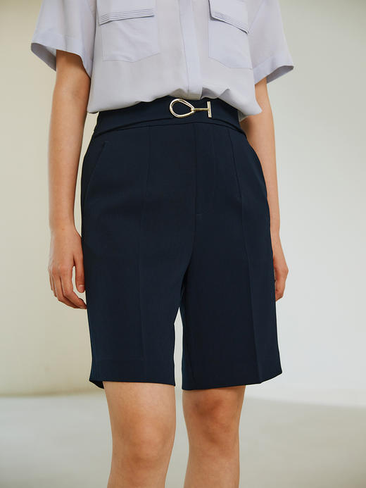 HeyDress西装短裤女宽松直筒中裤高腰五分休闲裤子 商品图3