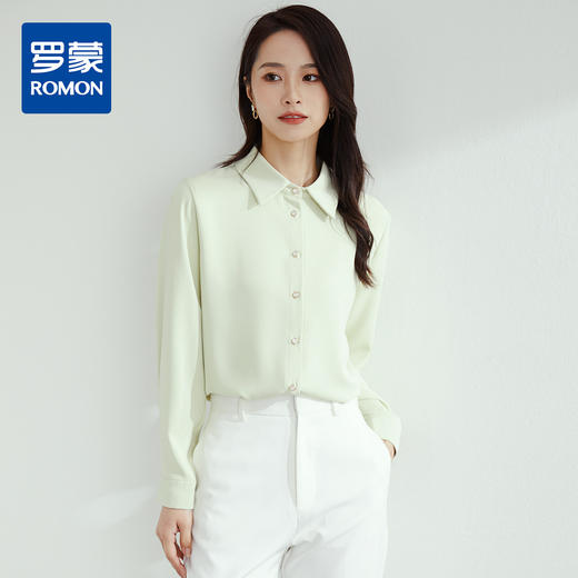 【高定款】罗蒙女士衬衫抗皱垂顺舒适透气休闲百搭商务通勤长袖衬衣 商品图0