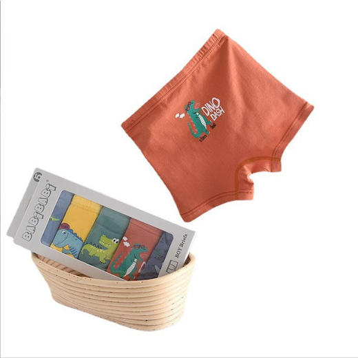 黛唯梵五条盒装儿童内裤95棉男女童平角裤卡通韩版平角内裤 商品图4