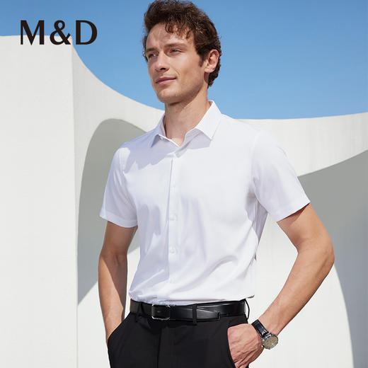M＆D/名盾天然植物商务休闲短袖男士衬衫夏季新百搭短袖衬衣 商品图2