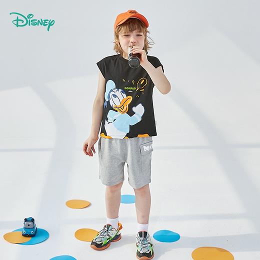 迪士尼夏季新款儿童短袖套装潮流时尚男童两件套222T1382 商品图1