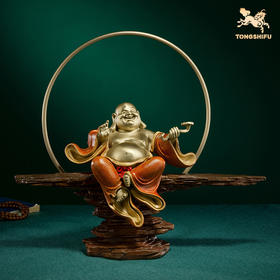 线下专供 铜师傅 全铜摆件《如意弥勒》铜工艺品 家居饰品 礼品