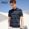 M＆D/名盾桑蚕丝条纹商务男士短袖薄款Polo衫翻领真丝T恤上衣夏季 商品缩略图0