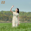 佐尔美2022夏季新款 桑蚕丝真丝印花小碎花连衣裙女E22LS37 商品缩略图2