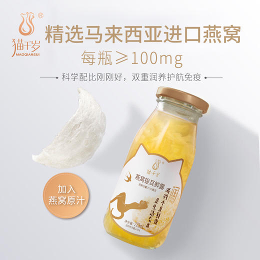 猫千岁 燕窝银耳鲜露红枣枸杞滋补汤 220ml*6瓶（单位：箱） 商品图2