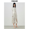 VIMAGE/纬漫纪纪夏季新款时尚印花包臀开叉中长款半身裙女裙V1706316 商品缩略图1