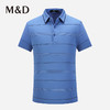 M＆D/名盾桑蚕丝条纹蓝色Polo衫夏季新款男士休闲短袖商务T恤 商品缩略图0