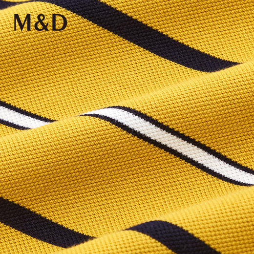 MD名盾黑科技NH3液氨百搭黄色条纹短袖翻领男士纯棉休闲Polo衫 商品图3