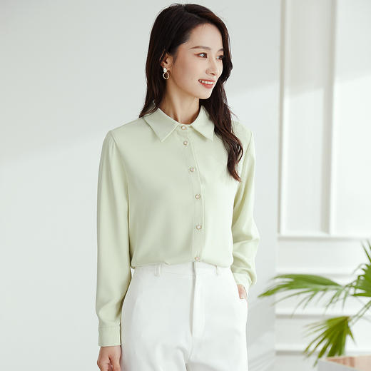 【高定款】罗蒙女士衬衫抗皱垂顺舒适透气休闲百搭商务通勤长袖衬衣 商品图4