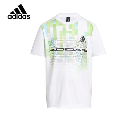 小阿迪大童速干短袖T恤2022夏季新款童装男女童圆领上衣HE2558 商品图0