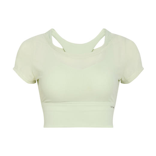 【裸感】拼纱运动带胸垫短袖 商品图4