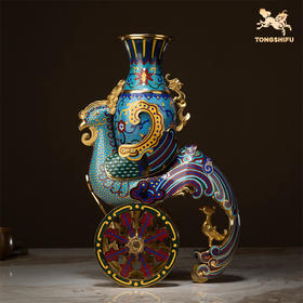 铜师傅 全铜摆件《天鸡尊（景泰蓝）》家居饰品 铜工艺品 摆件