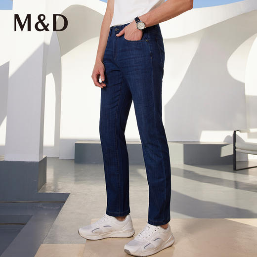 M＆D/名盾薄款男牛仔裤夏季商务弹力男士休闲修身时尚百搭长裤男 商品图2