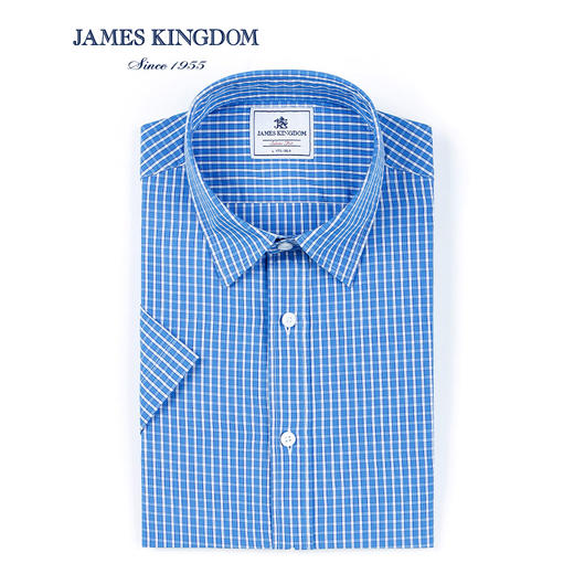 【弹力舒适吸汗透气】夏季清新格子短袖衬衫男士百搭商务衬衣 商品图1