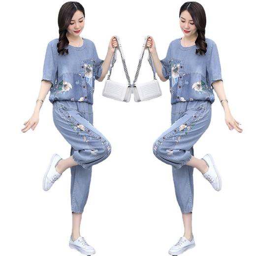 夏季休闲时尚洋气减龄显瘦薄款花色两件套AHM-wxbfb5037 商品图4