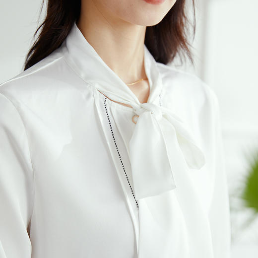 【高定款】罗蒙女士衬衫精致明线撞色洋气休闲商务百搭长袖衬衣女 商品图4