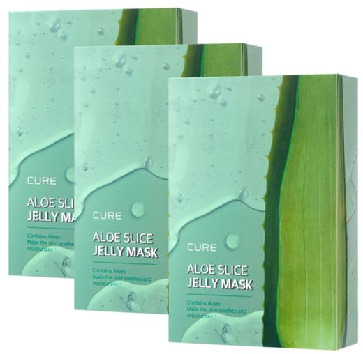 韩国 Cure Aloe Jelly Slice Mask Pack 芦荟面膜10eaX3 #643082JPY带授权招加盟代理 商品图0
