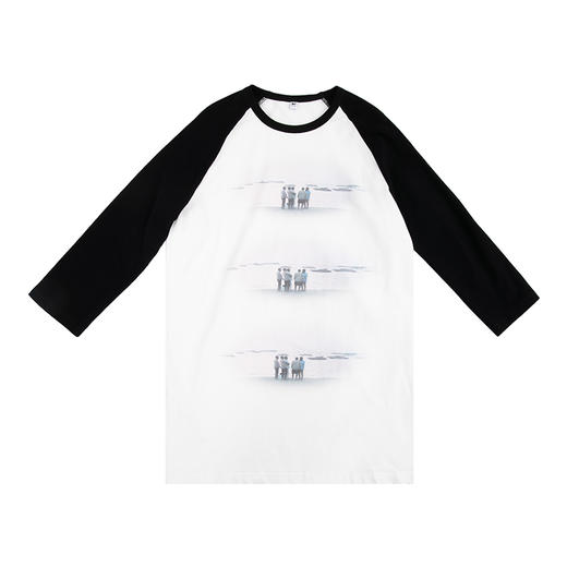 CryingCenter 粉色海滩照片 插肩七分袖T恤 商品图4