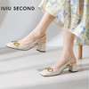 IUIU SECOND 春夏法式方头粗跟马衔扣后空凉鞋高跟鞋U21AH15371 商品缩略图10