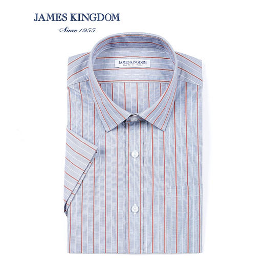 【竹纤维混纺易打理  1件/99 2件/180 3件/258】夏季薄款透气男士条纹短袖衬衫 商品图1