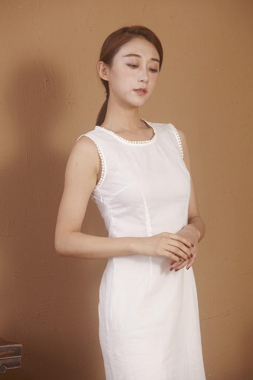 【漫物记】纯棉蕾丝边背心裙旗袍内搭 商品图4