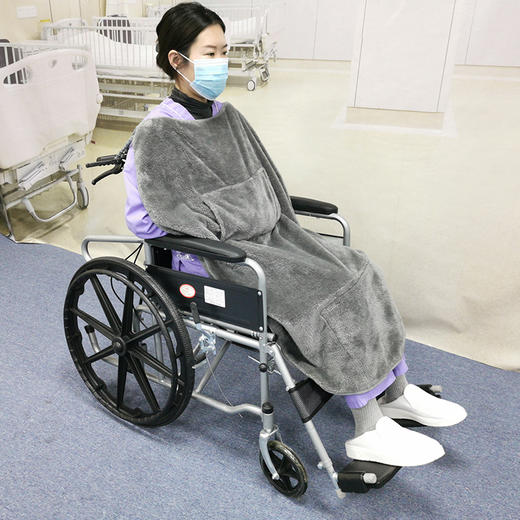 移护康法兰绒防风保暖轮椅毯老人居家护理懒人简易收纳长短款毛毯 商品图1