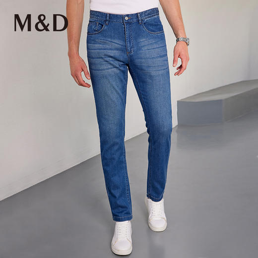 【菁英同款】名盾男士夏季弹力牛仔裤修身薄款直筒长裤男36406 商品图0