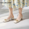 IUIU SECOND 春夏法式方头粗跟马衔扣后空凉鞋高跟鞋U21AH15371 商品缩略图11