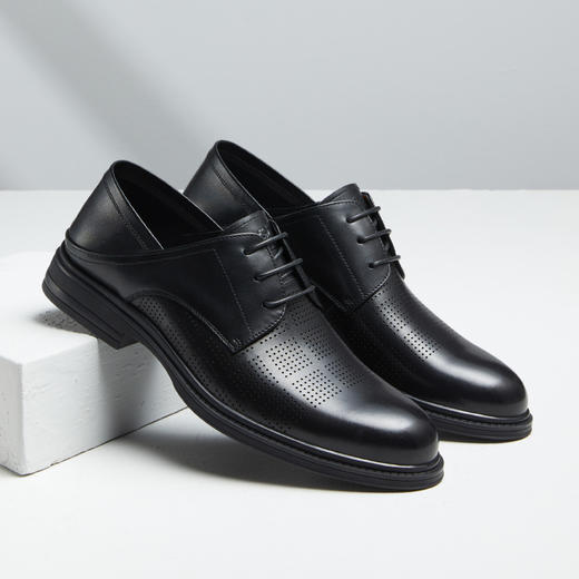 【折扣价】骆驼男鞋夏季新款透气商务正装休闲真皮皮鞋男士软底软皮婚鞋 GE12220701 商品图0